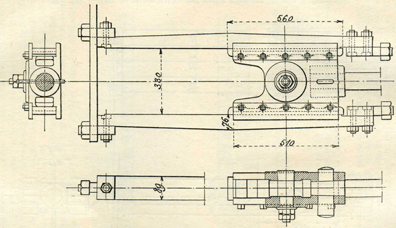 Fig. 125. - Tête de piston guidée par deux glissières (d’après M. Demoulin).